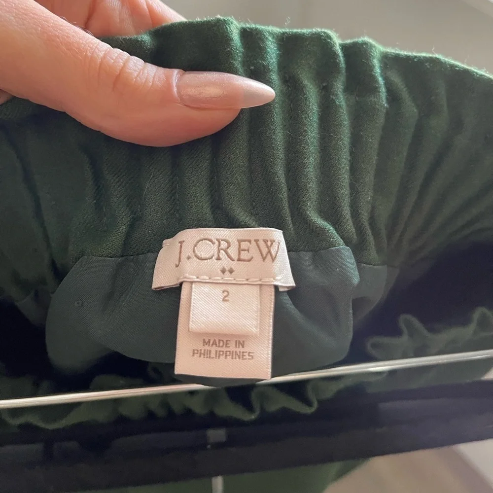 J Crew Wool Blend Mini Skirt Forest Green - 2